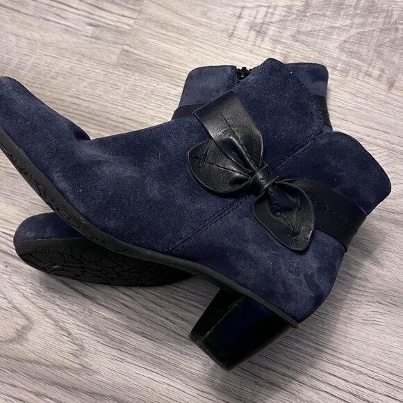 Hotter Comfort Concept Blue Suede Ankle Booties Size 8 - Picture 4 of 8